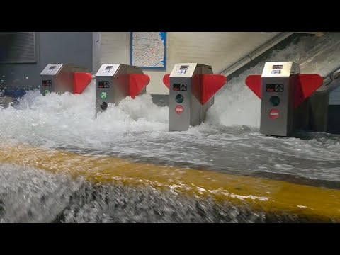 Super cool Metro flooding in Universal Studios LA California USA | PLEASE LIKE SUBSCRIBE SHARE