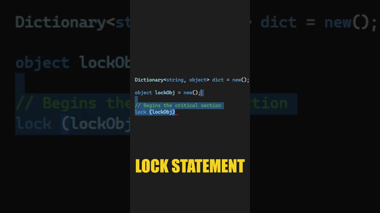 What Is The Lock Statement In C#? #shorts