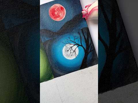 Moon painting/ acrylic painting/ #shorts