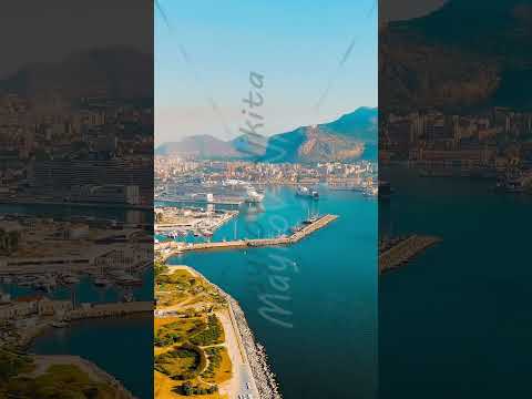Thumbnail for Vertical video. Palermo, Sicily, Italy. MSC Grandiosa cruise ship moored in the port of Palermo. ...