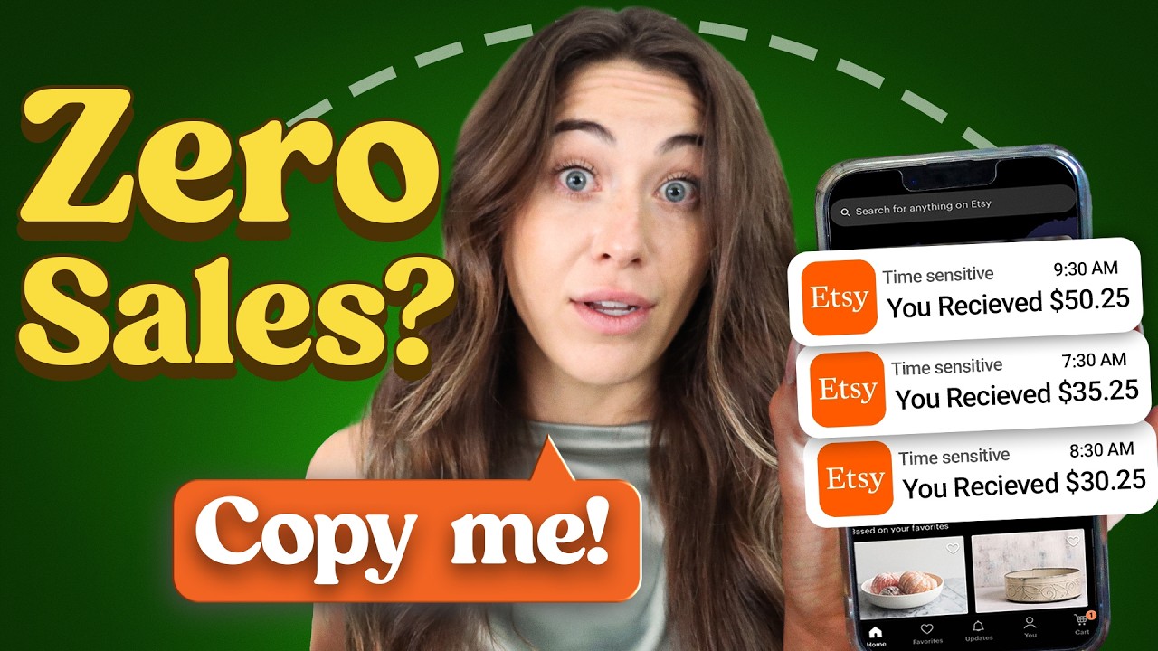 Our thumbnail for “How to Get Your First 100 Sales on Etsy in 2026 (3 Simple Steps)”