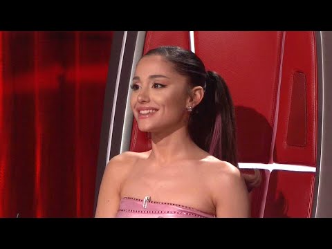Watch Ariana Grande Have Multiple GIGGLE FITS on The Voice