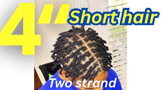 How to two strand twist short hair