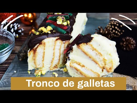 TRONCO DE GALLETAS con chocolate blanco