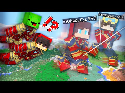 INVISIBILITY SPIDER MAN Speedruner VS IRON MAN Hunter  - in Minecraft Maizen JJ mikey (Nico & Cash)