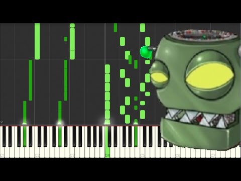 Plants Vs Zombies | Brainiac Maniac (Zomboss) | Synthesia Piano Tutorial