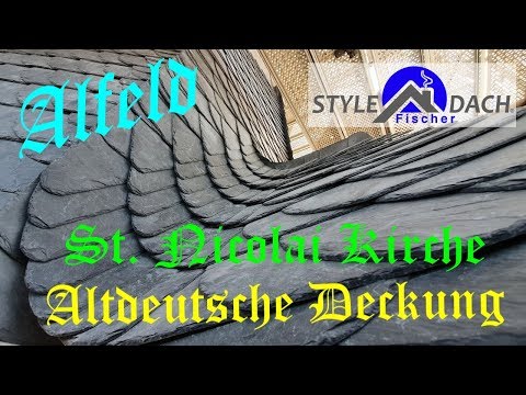 Altdeutsche Deckung - Wangenkehle am Glockenerker - St. Nicolai Kirche von Alfeld - Schieferdecker