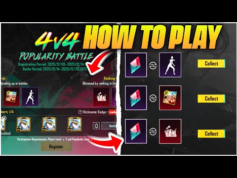 HOW TO PLAY 4V4 POPULARITY BATTLE IN BGMI / BGMI 4V4 TEAM POPULARITY BATTLE EXPLAINED