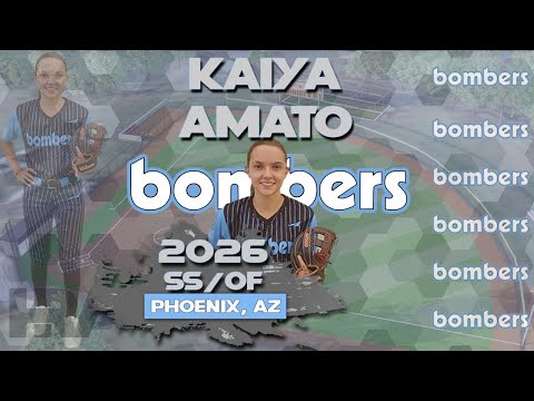2026 Kaiya Amato Shortstop & UT (3.9 GPA)Softball Recruiting Skills Video - AZ Bombers 16U-Hopper
