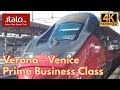 [4K] Italo Prima Business Class Verona - Venice | Italian Bullet Train | High Speed Rail