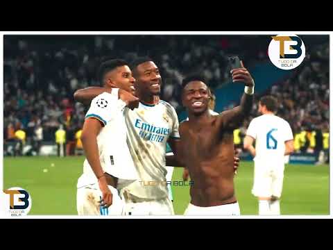 FESTA DA CLASSIFICAÇÃO DO REAL MADRID TORCIDA EXALTA VINI JR