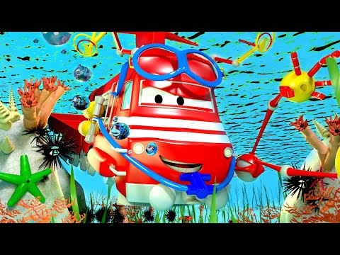 Vláčky pro děti Ponorkový Vlak Troy se Ponoří do Jezera! - Vláček Troy ve Městě Aut 🚄