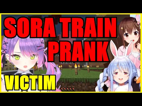 OtakMori Translations - VTubers -  【Hololive】Pekora: Sora Train Prank ft.  Towa, Sora【Minecraft】【Eng Sub】