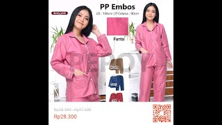 Download lagu PEPOY SHOP Stelan Piyama Baju Tidur Tangan Panjang ( PP ) Embos Motif Wanita LD 104 Cm mp3