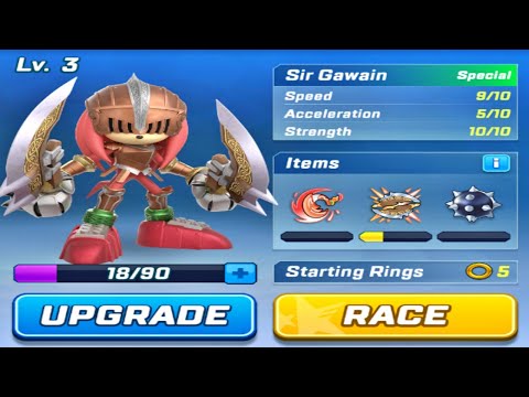 Sonic Forces - Lose All Games with New Runner Sir Gawain - Upgraded to Level 3 Android Gameplay