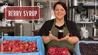 Alaska Homestead Life - Berry Syrup - A water bath adventure Strawberry, Raspberry, and Blueberry
