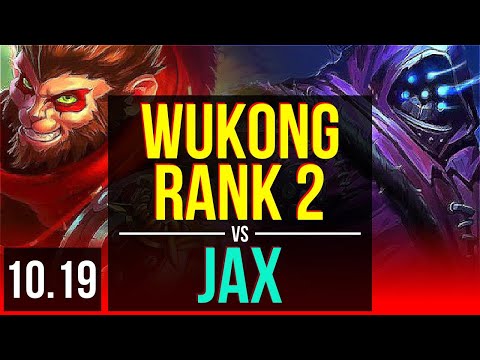 WUKONG vs JAX (TOP) | Rank 2, Rank 1 Wukong, 2 early solo kills, KDA 8/2/6 | KR Challenger | v10.19