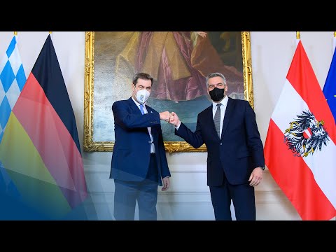 Pressekonferenz nach dem Treffen mit Österreichs Bundeskanzler Nehammer (24.02.2022) - Bayern