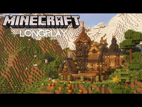 Minecraft Longplay - Building a Large Mountain House, Peaceful, Relaxing Adventure (No Commentary)