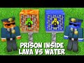 LEMON and LIME went to LAVA VS WATER PRISON in Minecraft ! HOW TO ESCAPE FROM PRISON ?