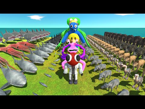 Aquatics and Mammoth Challenge | Rainbow Friends and Jumbo Josh Attack