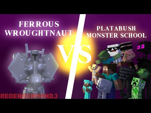 Ferrous Wroughtnaut vs Platabush's Monster School - Mowzie's Mobs vs Platabush | Minecraft Animation