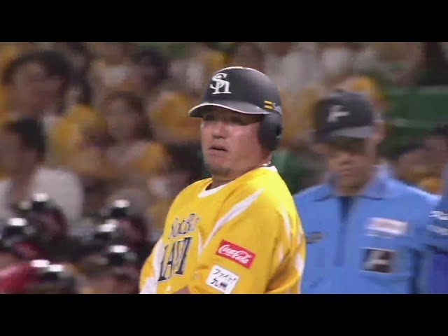 【1回裏】ホークス・山川穂高 レフトへのタイムリーヒットでホークス先制!!  2024年8月2日 福岡ソフトバンクホークス 対 北海道日本ハムファイターズ