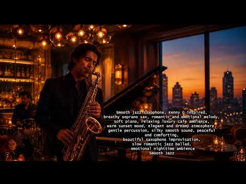 017 Smooth jazz saxophone, breathy soprano sax, romantic and emotional melody, soft piano, relaxing