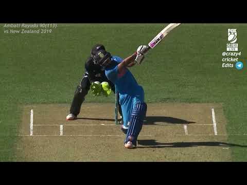 Ambati Rayudu 90(113) vs New Zealand 2019 5th ODI Ball by Ball Highlights 720p50fps FoxHD 503
