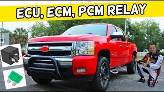 CHEVROLET SILVERADO ECU RELAY, ECM RELAY, PCM RELAY LOCATION 2006 2007 2008 2009 2010 2011 2012 2013