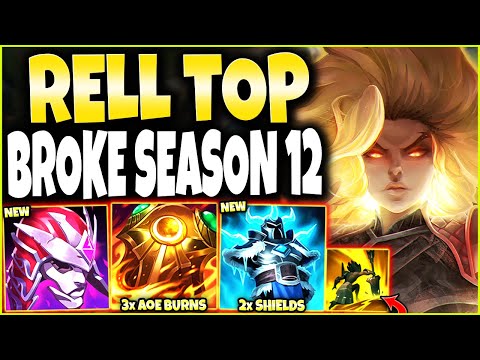 New Season 12 Rell TOP LANE IMMORTAL BUILD is BROKEN ~ 3xBURN DMG 🔥 LoL Rell Preseason 2022 Gameplay