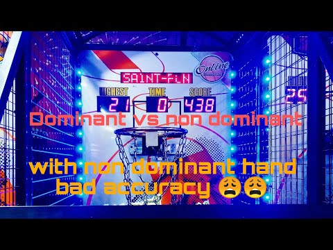 [DOMINANT VS NON DOMINANT HAND] Street Basketball arcade 7 balls practice with non dominant hand