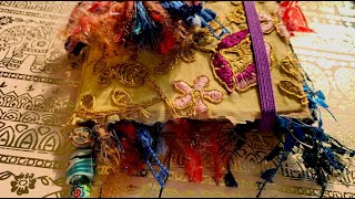 Little Luxuries: Flip Through of a Boho Style Junk Journal with a Purple Floral Embroidered Cover