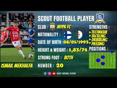 ISMAIL MEKHALFA 🔵 MIDFIELDER  🔵 FC MYPA 🔵 SKILLS AND HIGHLIGHTS 🔵 2020 HD