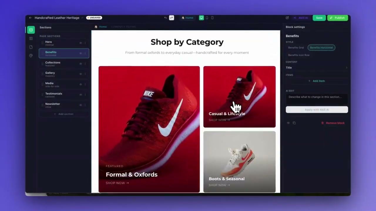 Levah store builder demo