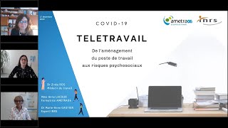 Télétravail - De l'aménagement du poste de travail aux risques psychosociaux