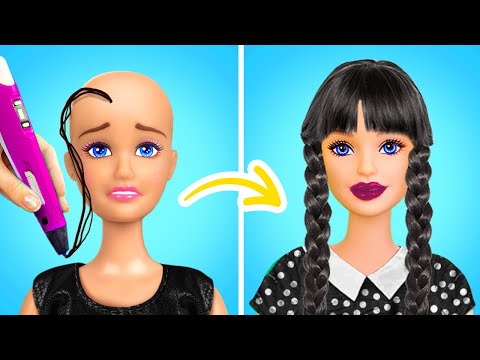 RICH vs POOR Wednesday Doll Makeover 🖤💘 *DIY Hacks for Beauty Transformation *