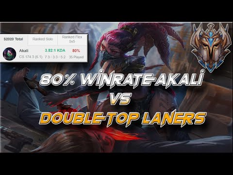 Zerinali | 80% WINRATE AKALI VS DOUBLE TOP UNRANKED TO CHALLENGER AKALI ONLY - League of Legends