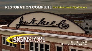 Historic Neel’s Sign Restoration | Neel’s Lofts Downtown Macon Georgia | Drone Installation Video