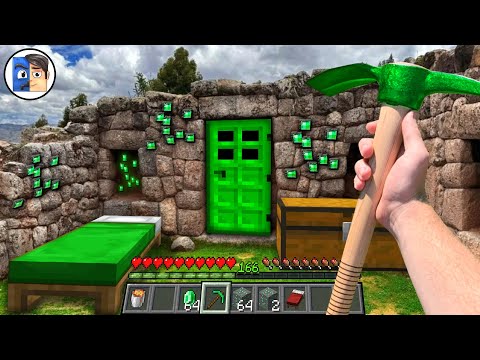 Minecraft in Real Life POV EMERALD HOUSE SURVIVAL in Realistic Minecraft 創世神第一人稱真人版