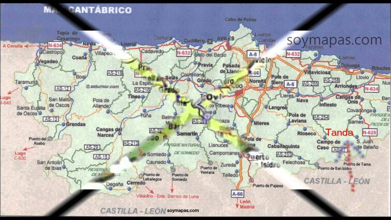 Mapa de Asturias