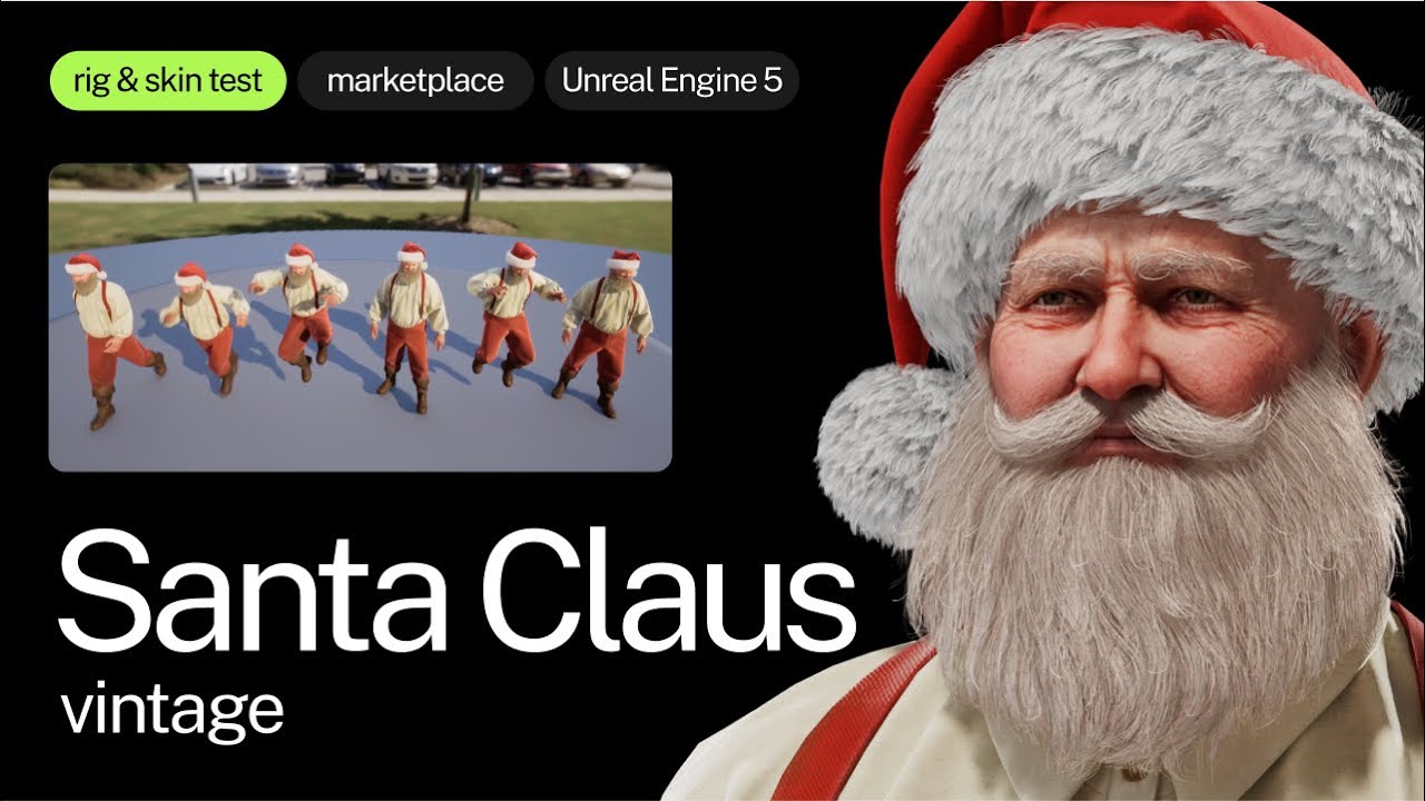 Vintage 3D Santa animations for sell on marketplace - preview