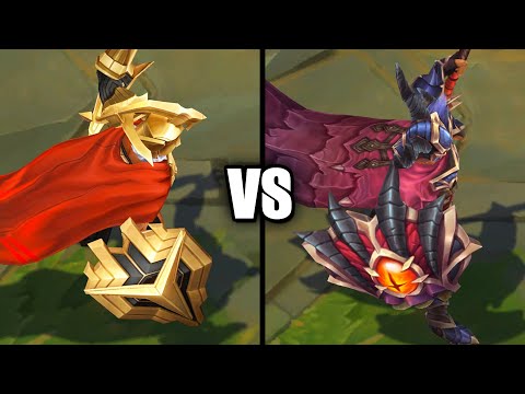 Chosen of the Wolf Pantheon vs Dragonslayer Pantheon Skins Comparison (League of Legends)