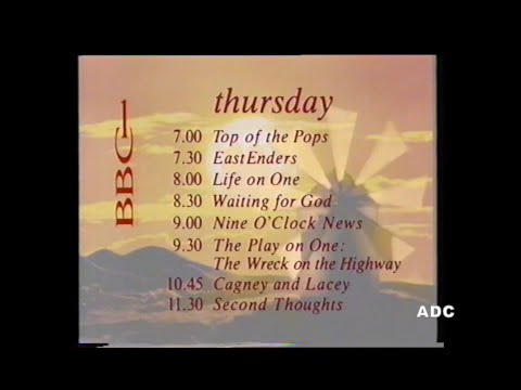 BBC1 announcer Peter Brook 2nd August 1990