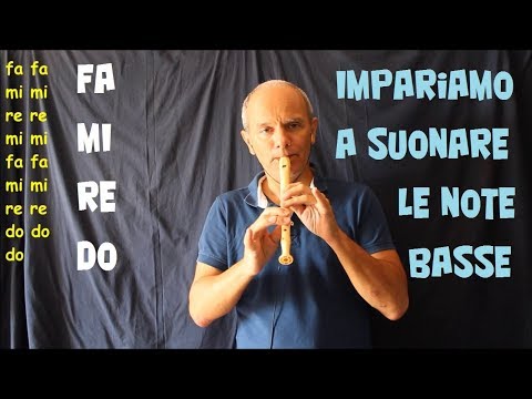 The song of the low notes (f e d do) the most difficult ones to play at the beginning