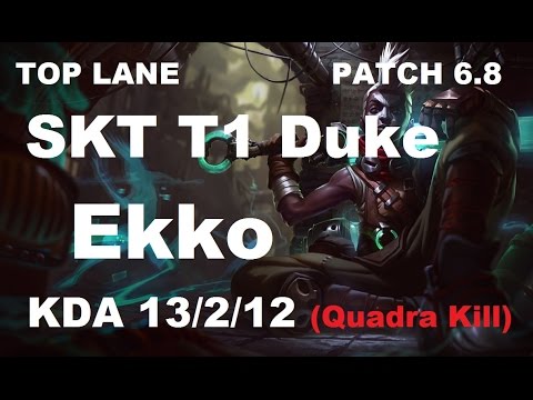 SKT T1 Duke - Ekko vs Gragas - Top - Full Game
