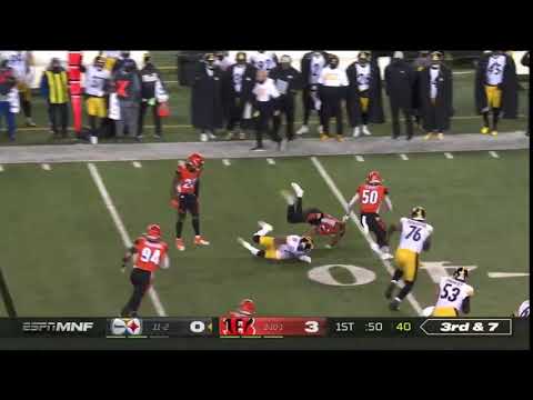 Vonn Bell rings Juju's bell, causes fumble - Pittsburgh Steelers vs Cincinnati Bengals