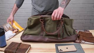 Дорожня сумка текстильна велика 20167 Vintage зелена