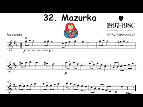 32. Mazurka by Baklanova for violin and piano.