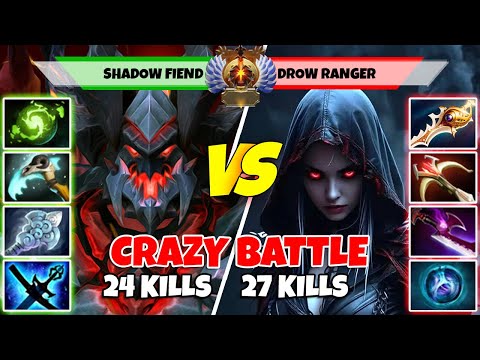 SHADOW FIEND (Mid) vs DROW RANGER (Carry) - Epic Battle Of Immortal Rank Dota 2 Players - Z Dota 2